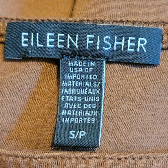 Eileen Fisher T Shirt Dress Short Sleeve Mini Brown Relaxed Fit Minimalist Small - Picture 8 of 10